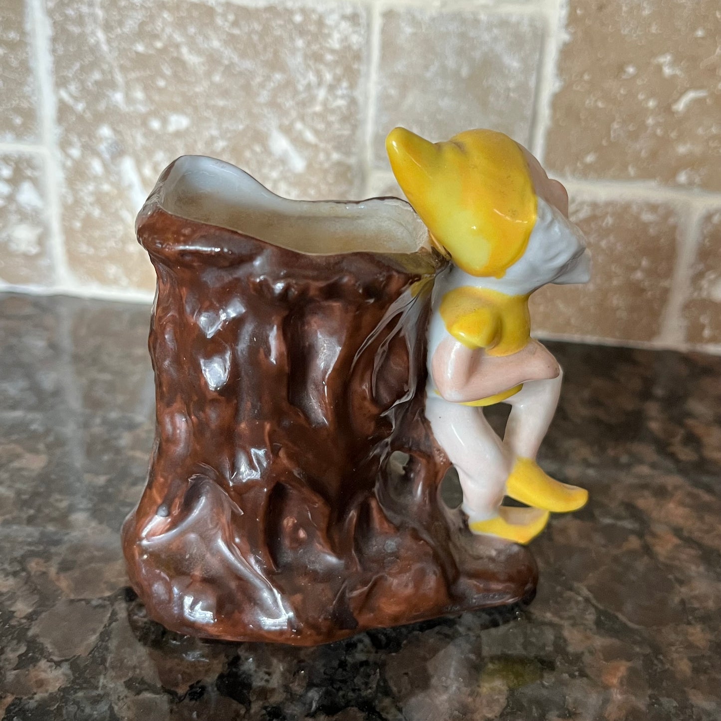 Vintage Mini Ceramic Gnome / Sprite Planter Vessel