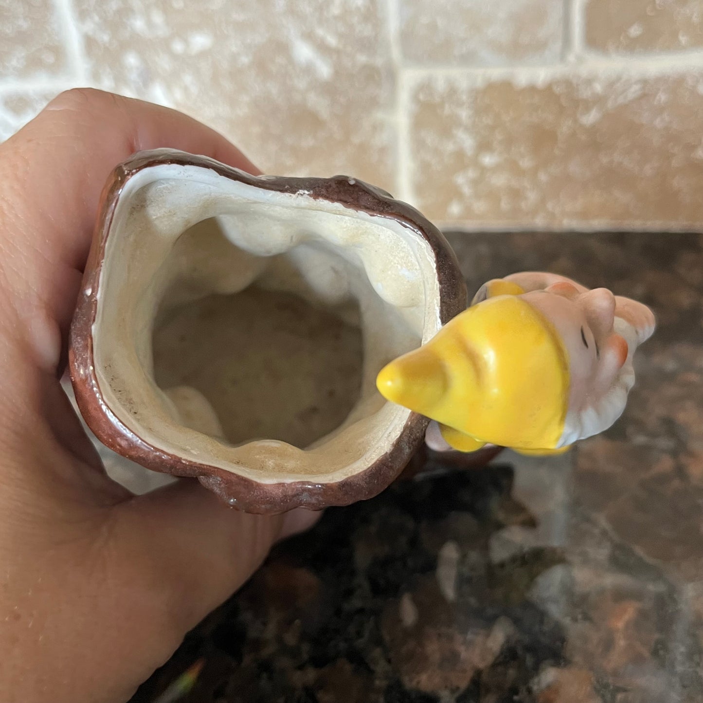 Vintage Mini Ceramic Gnome / Sprite Planter Vessel