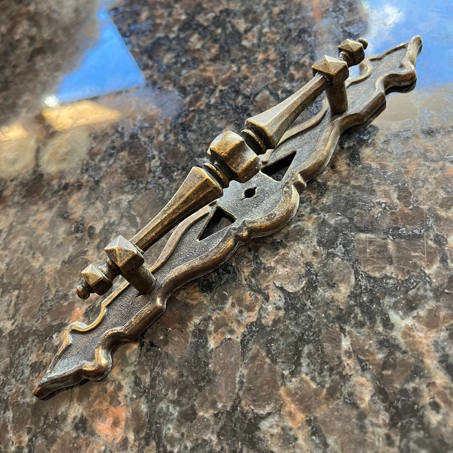 Vintage Amerok Carriage House Metal Pull Handles and Plates