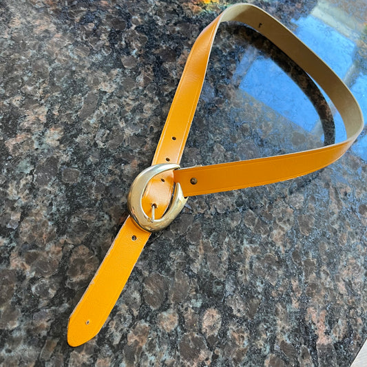 Vintage Tilted Yellow & Gold Asymmetrical Belt