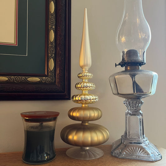 Large Gold Glass Finial Tree Topper / Holiday Decor