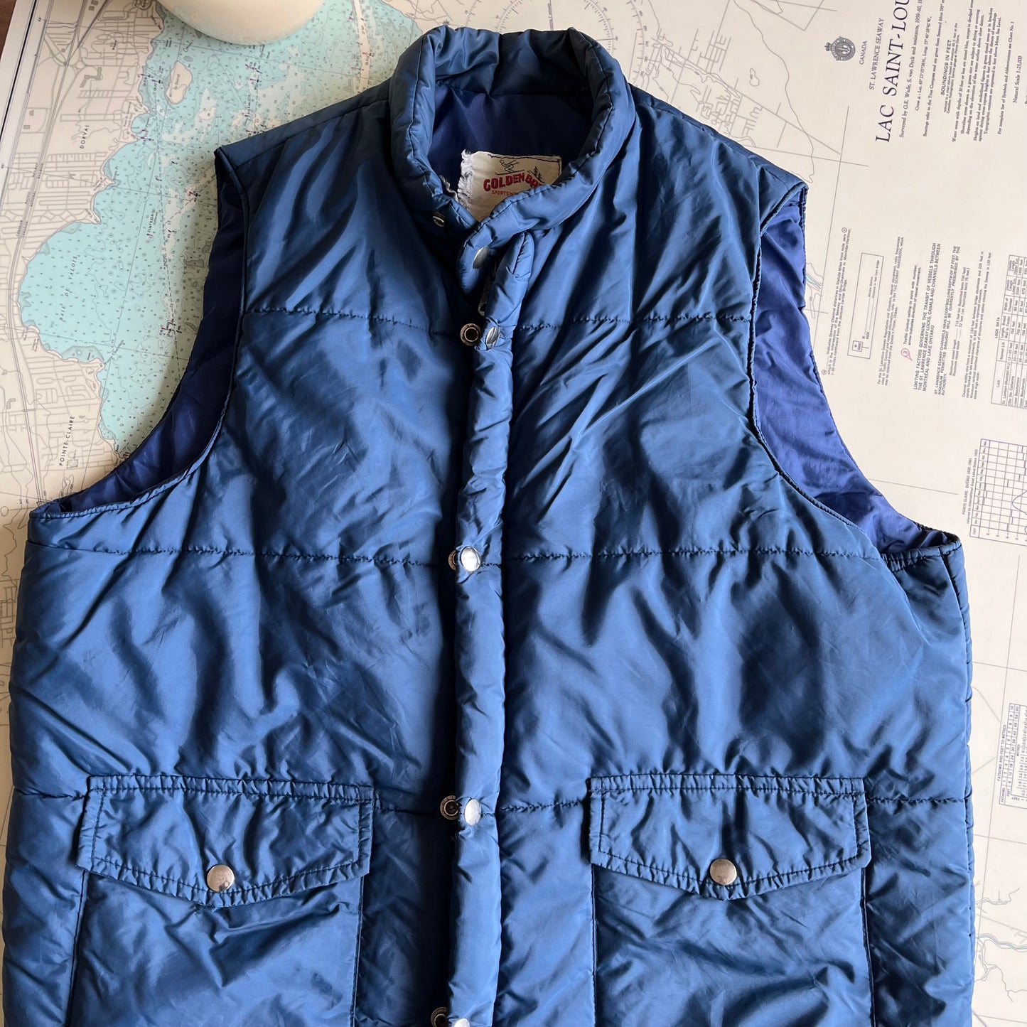 Vintage Blue Golden Bay Puffer Vest