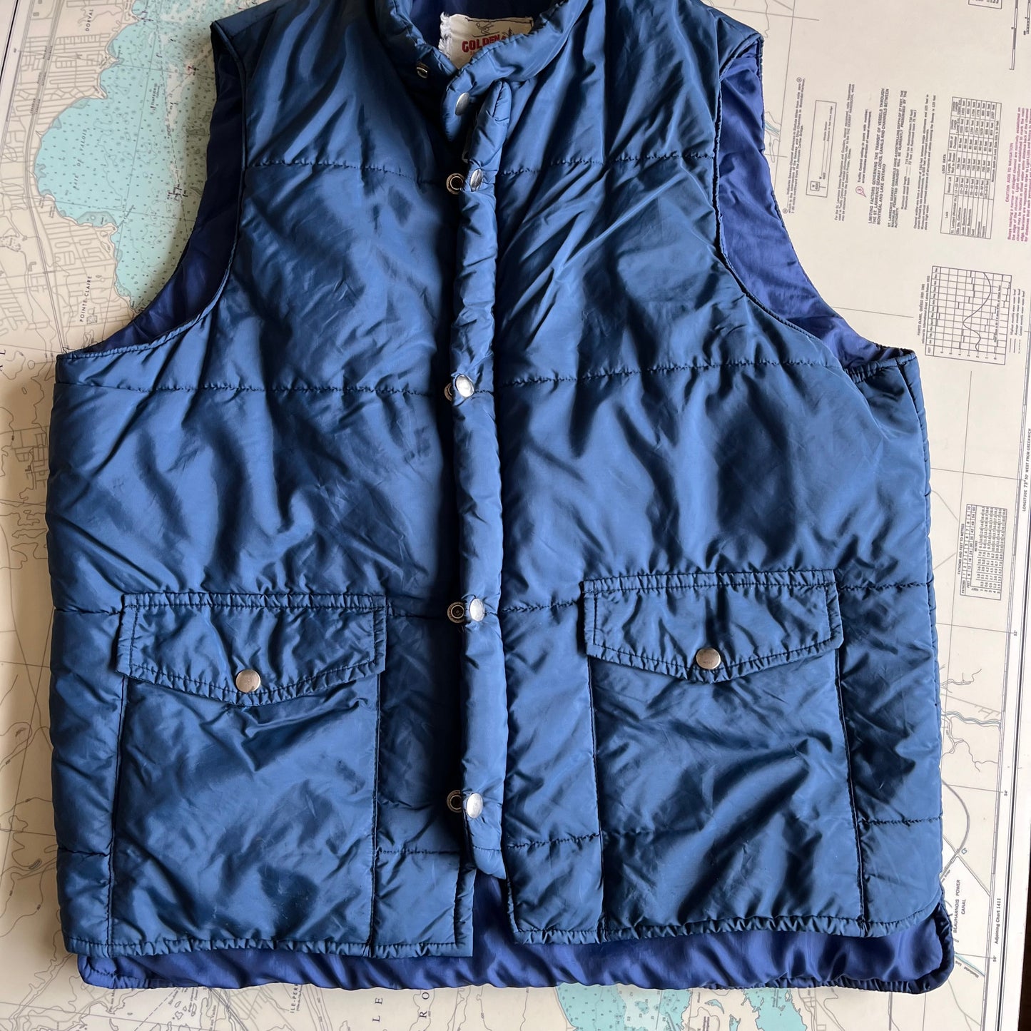 Vintage Blue Golden Bay Puffer Vest