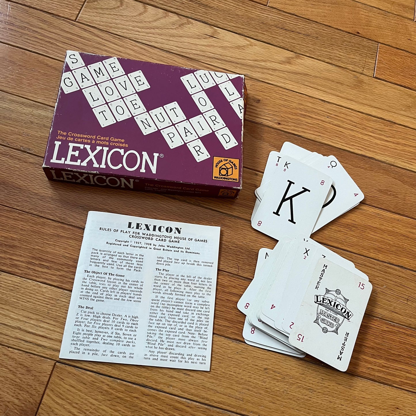 Vintage 70s Lexicon Card Game