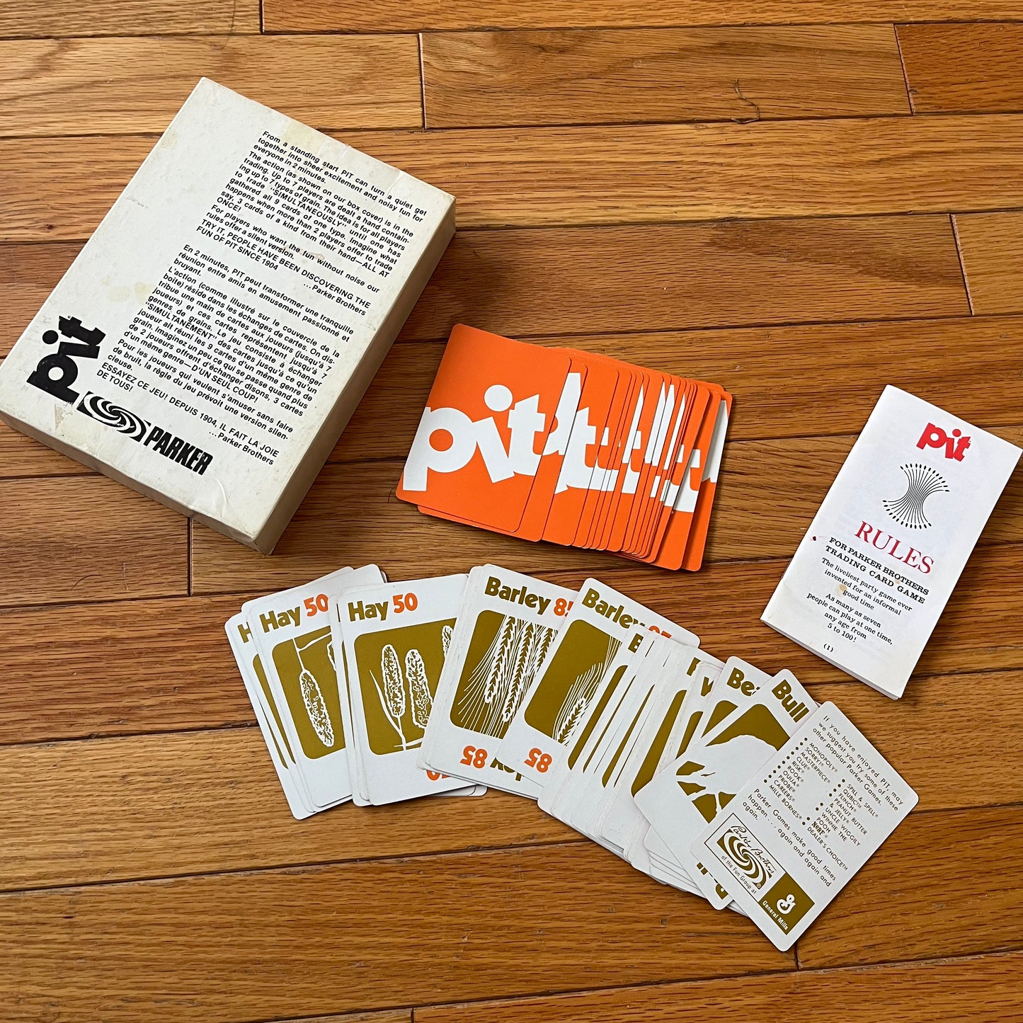 Vintage 60s Parker Brother Pit Card Game