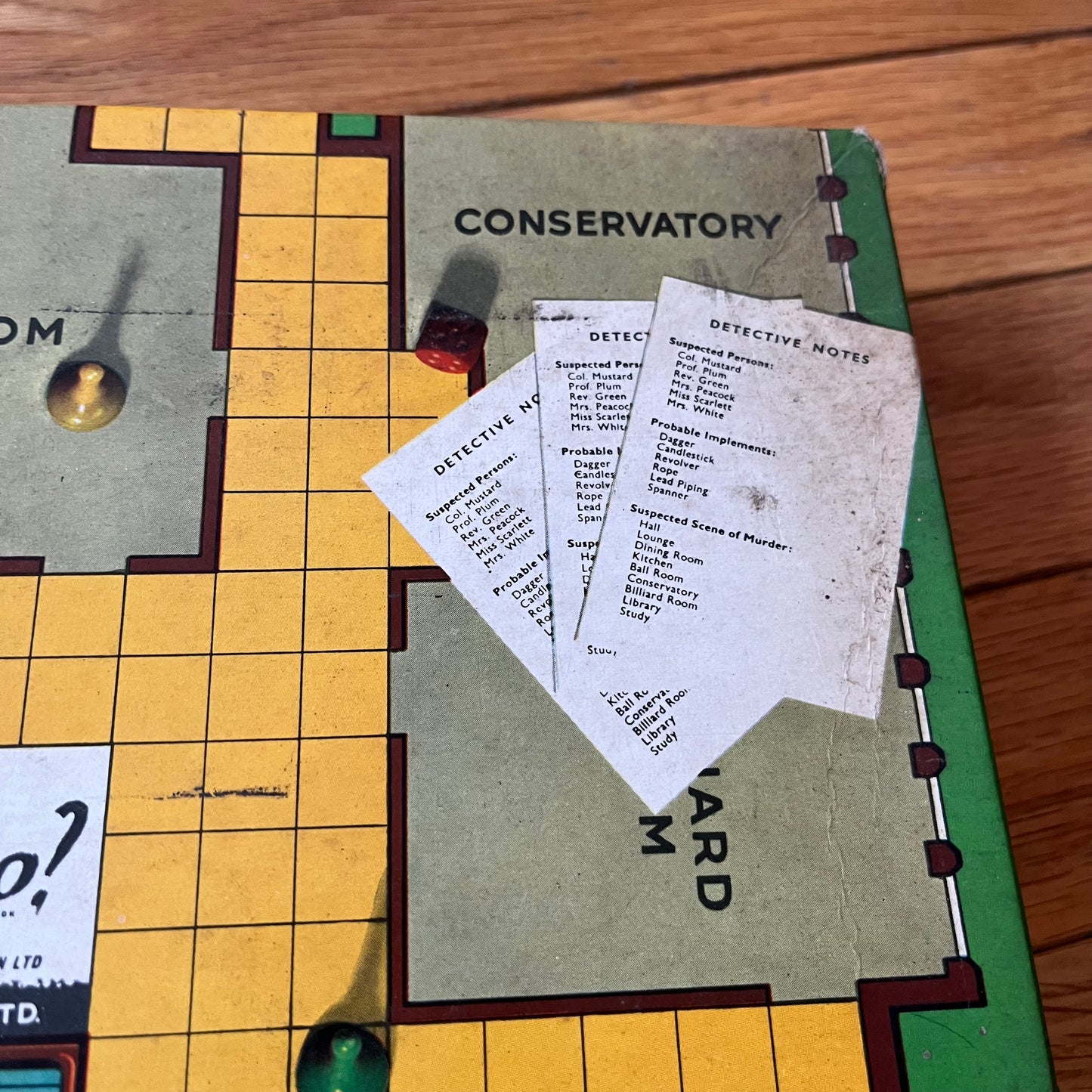 Vintage 1965 Waddington’s Cluedo Detective Game