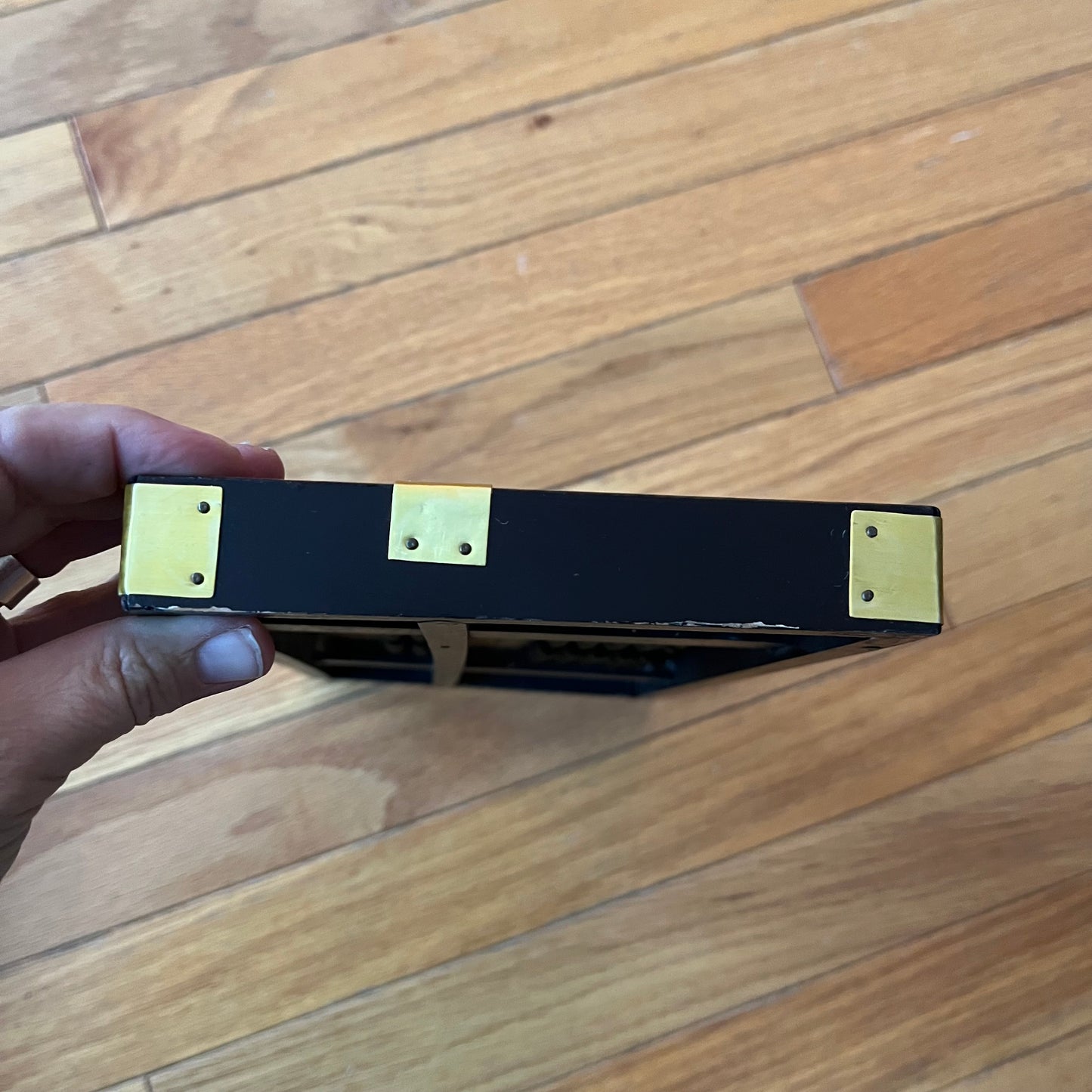 Vintage Black Wood Abacus with Gold Details " He Hua Pai "