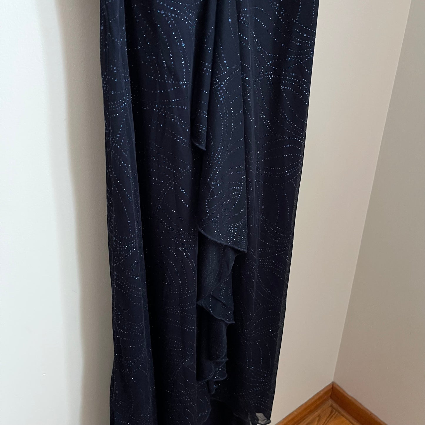 Vintage Blue Sparkly Jessica Dress with Star Brooch NWT