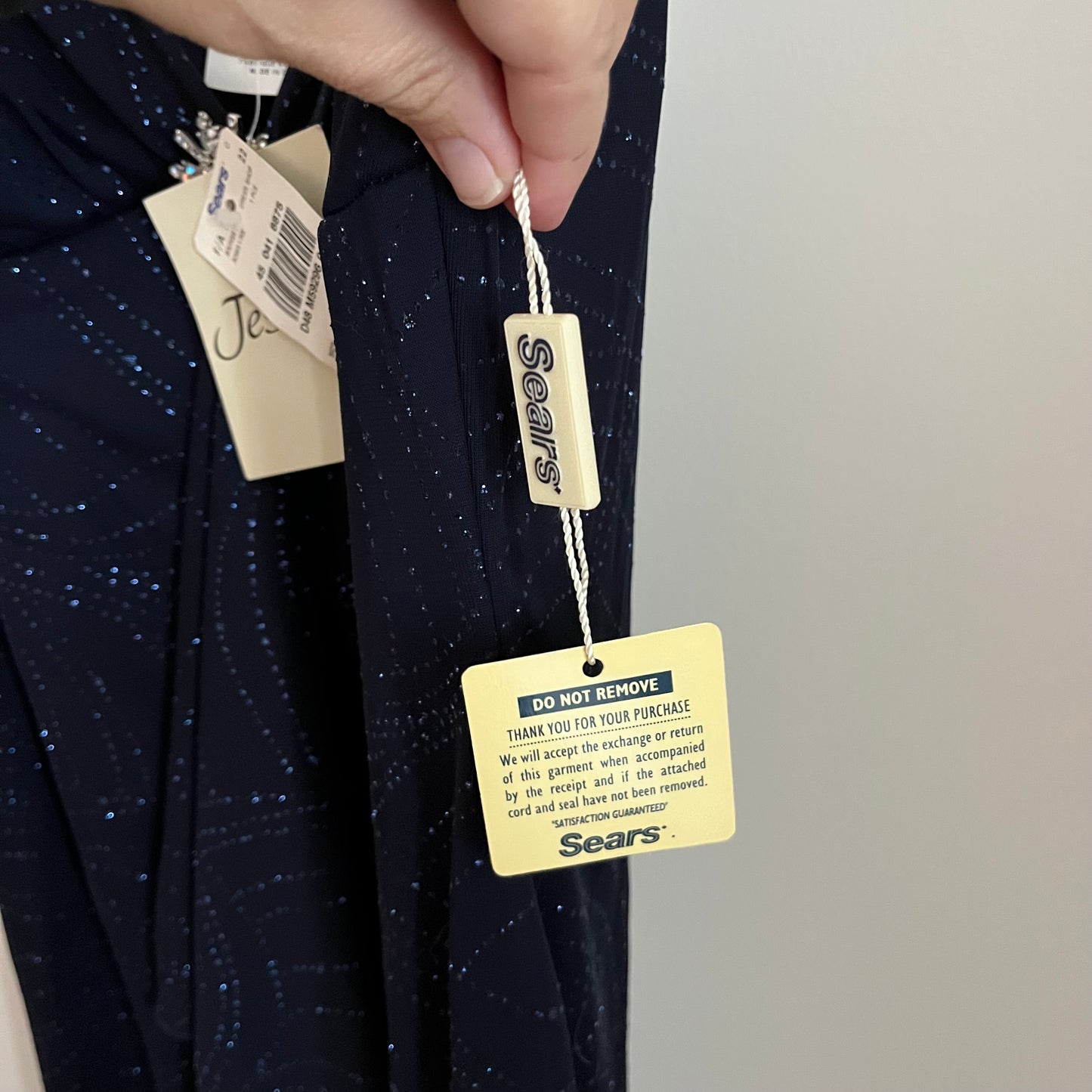 Vintage Blue Sparkly Jessica Dress with Star Brooch NWT