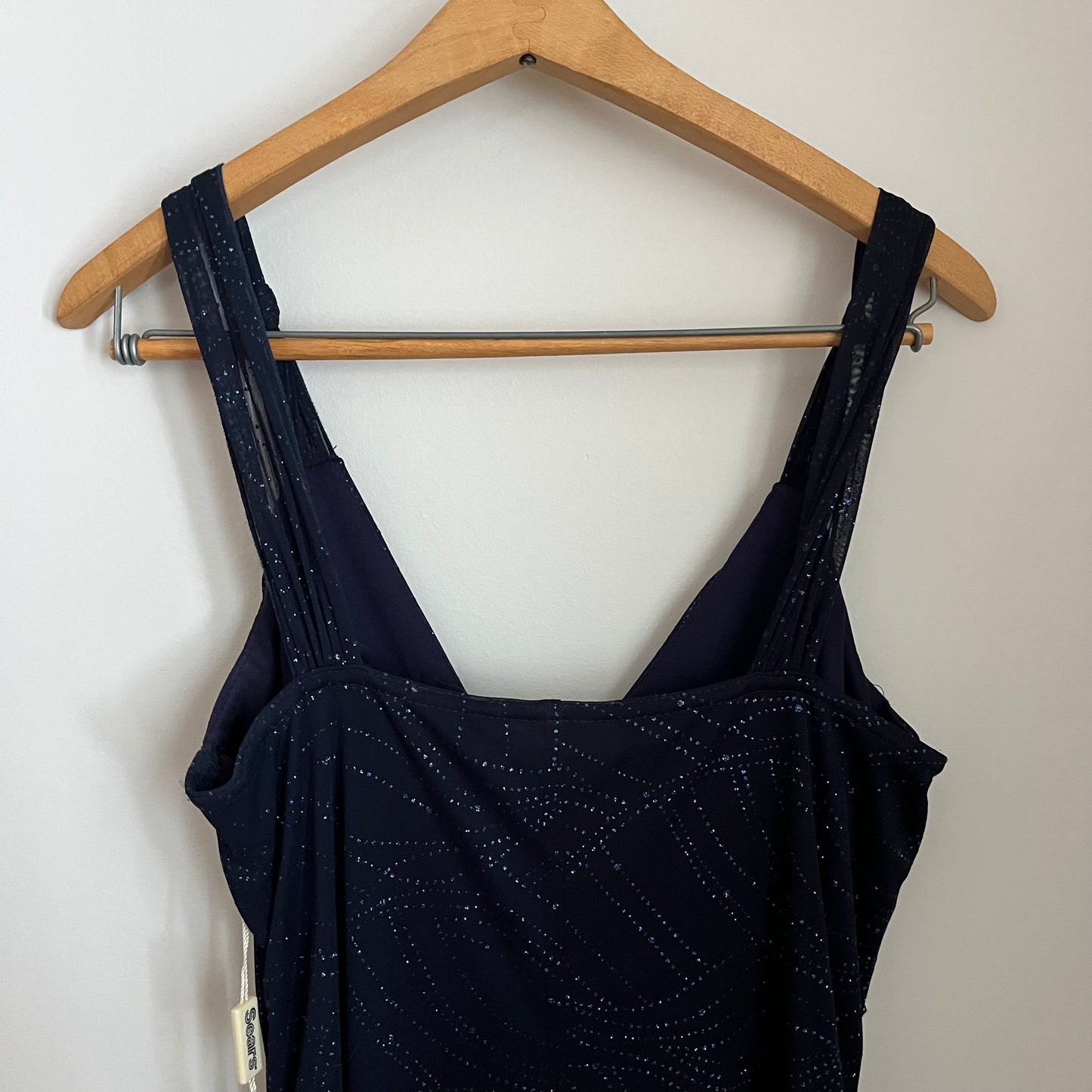 Vintage Blue Sparkly Jessica Dress with Star Brooch NWT