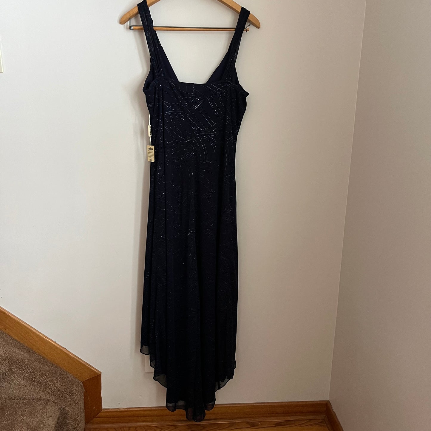 Vintage Blue Sparkly Jessica Dress with Star Brooch NWT