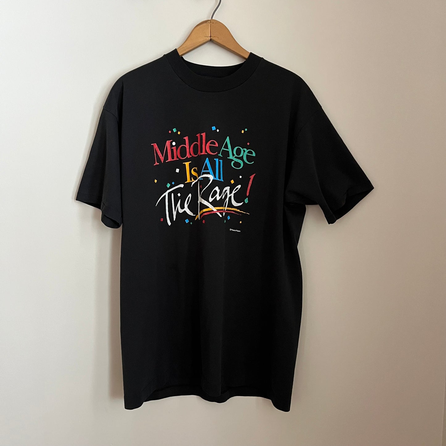 Vintage 90s Middle Age is All the Rage Graphic Tee Shirt