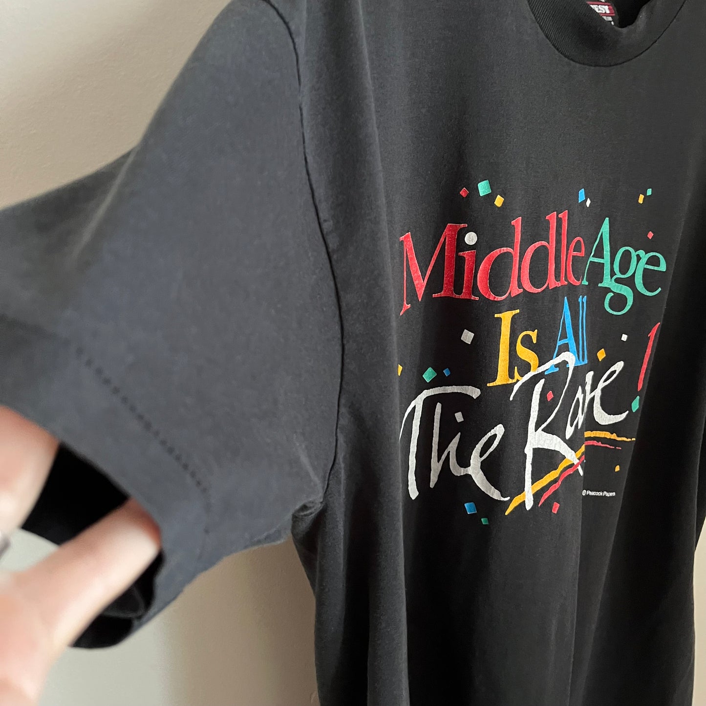 Vintage 90s Middle Age is All the Rage Graphic Tee Shirt