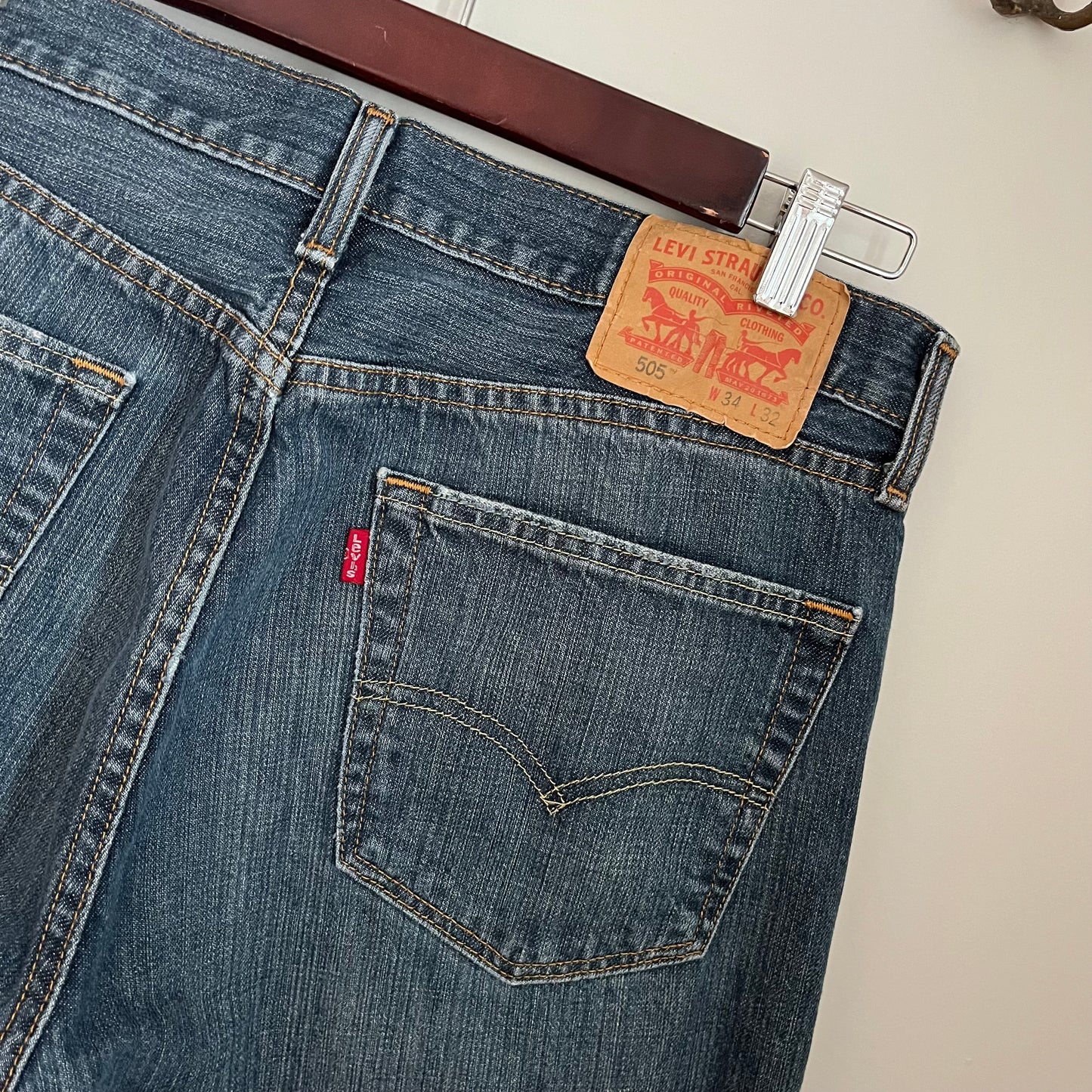 Vintage Levi's 505 Straight Leg Denim Jeans 34 x 32