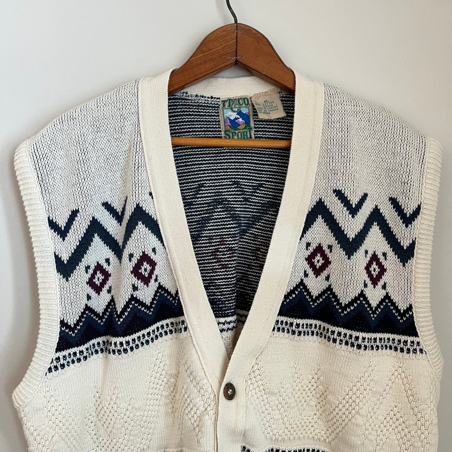 Vintage TT&Co Sport Cotton Knit Vest XL