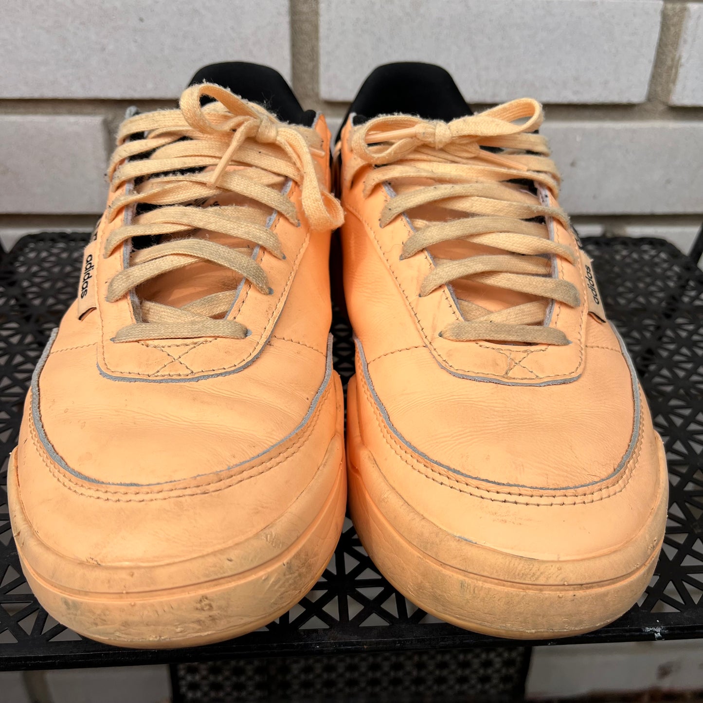 Adidas Orange Her Court Paint Drip Cloud Foam Sneakers 9