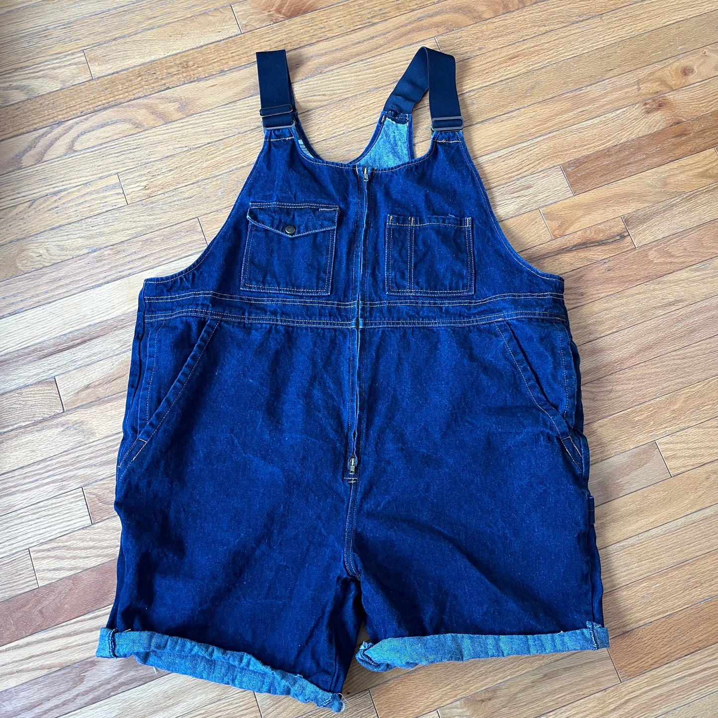Vintage 100% Cotton Denim Jean Overall Cutoff Shorts sz 50