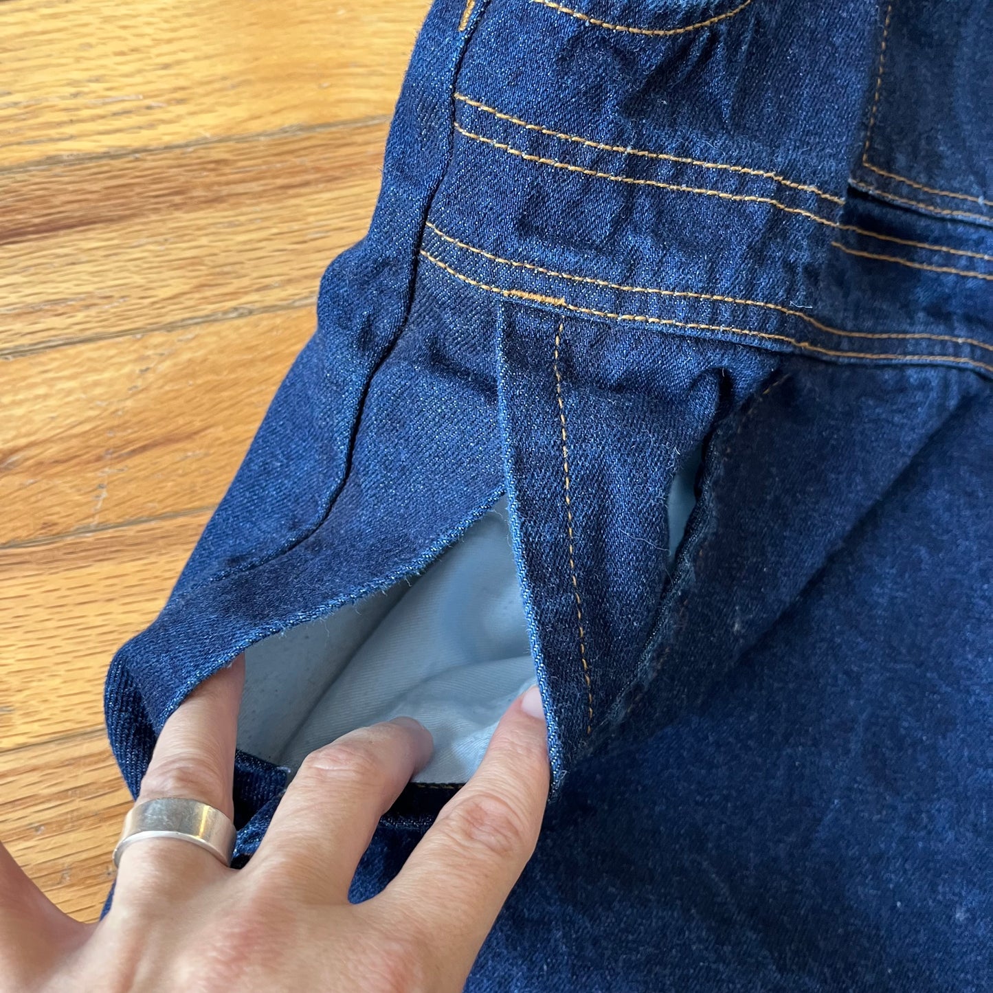 Vintage 100% Cotton Denim Jean Overall Cutoff Shorts sz 50