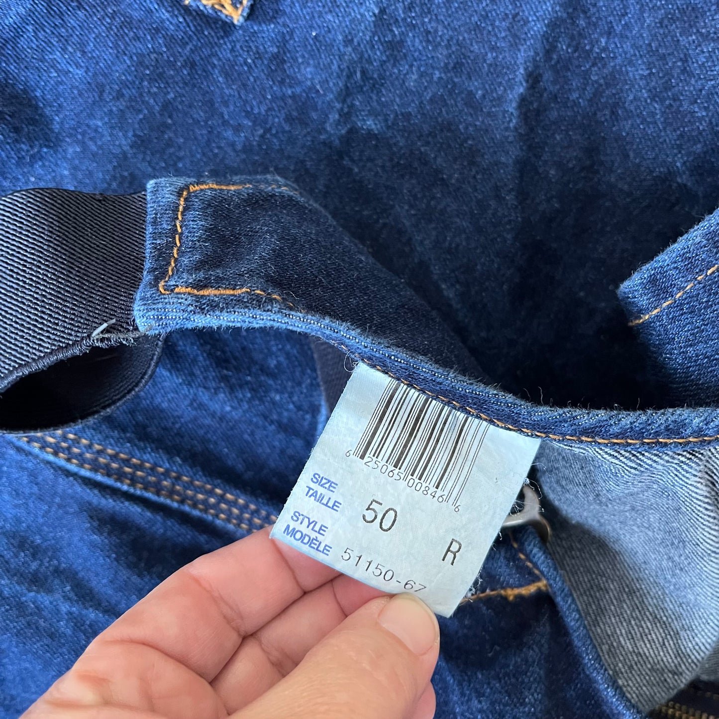 Vintage 100% Cotton Denim Jean Overall Cutoff Shorts sz 50