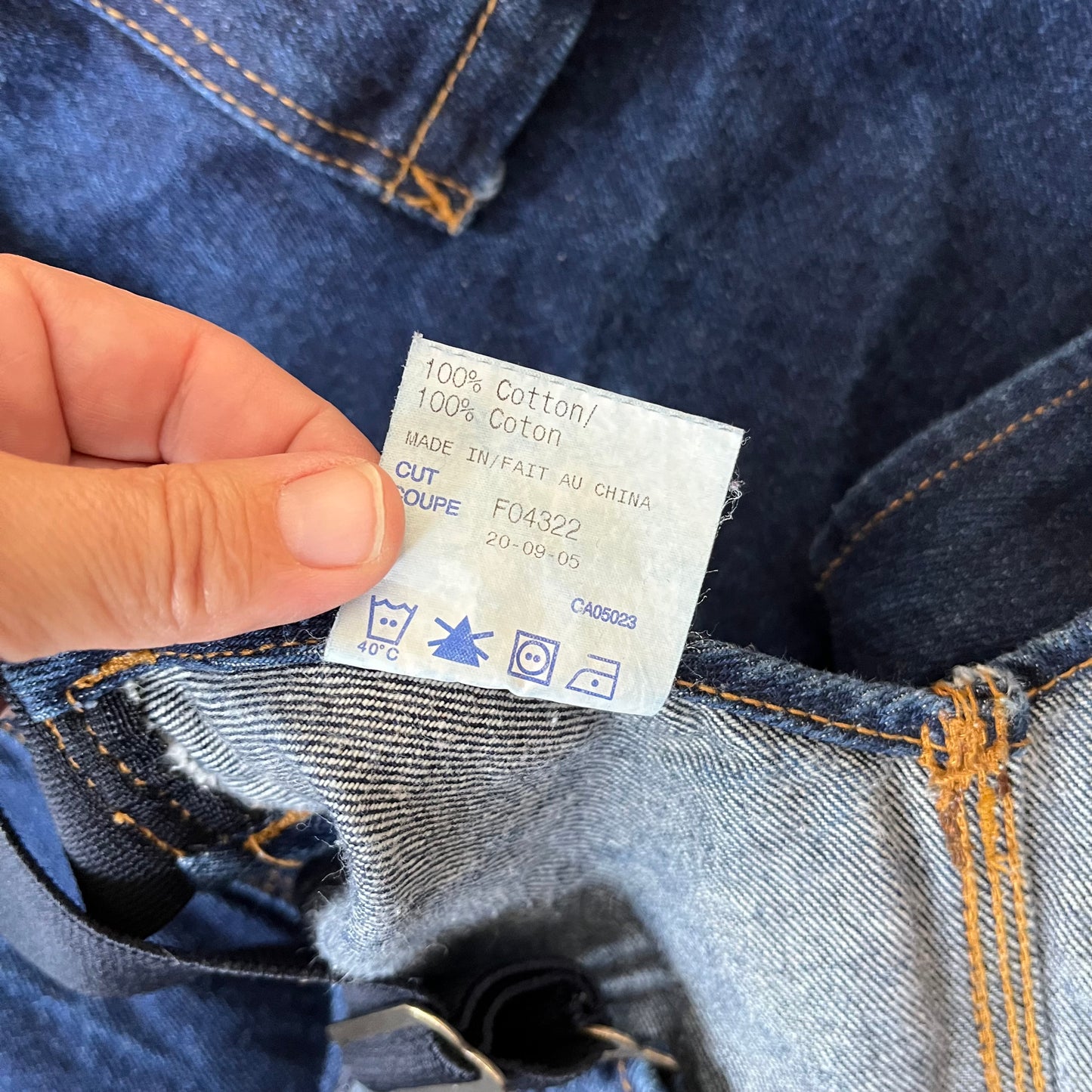 Vintage 100% Cotton Denim Jean Overall Cutoff Shorts sz 50