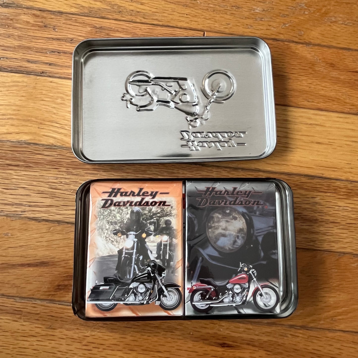 Vintage 1999 Harley Davidson Playing Card Set of Decks in Tin NIP