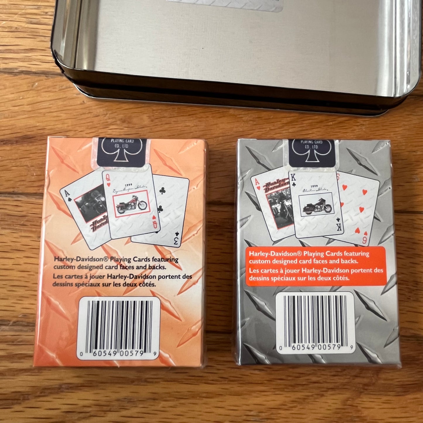 Vintage 1999 Harley Davidson Playing Card Set of Decks in Tin NIP