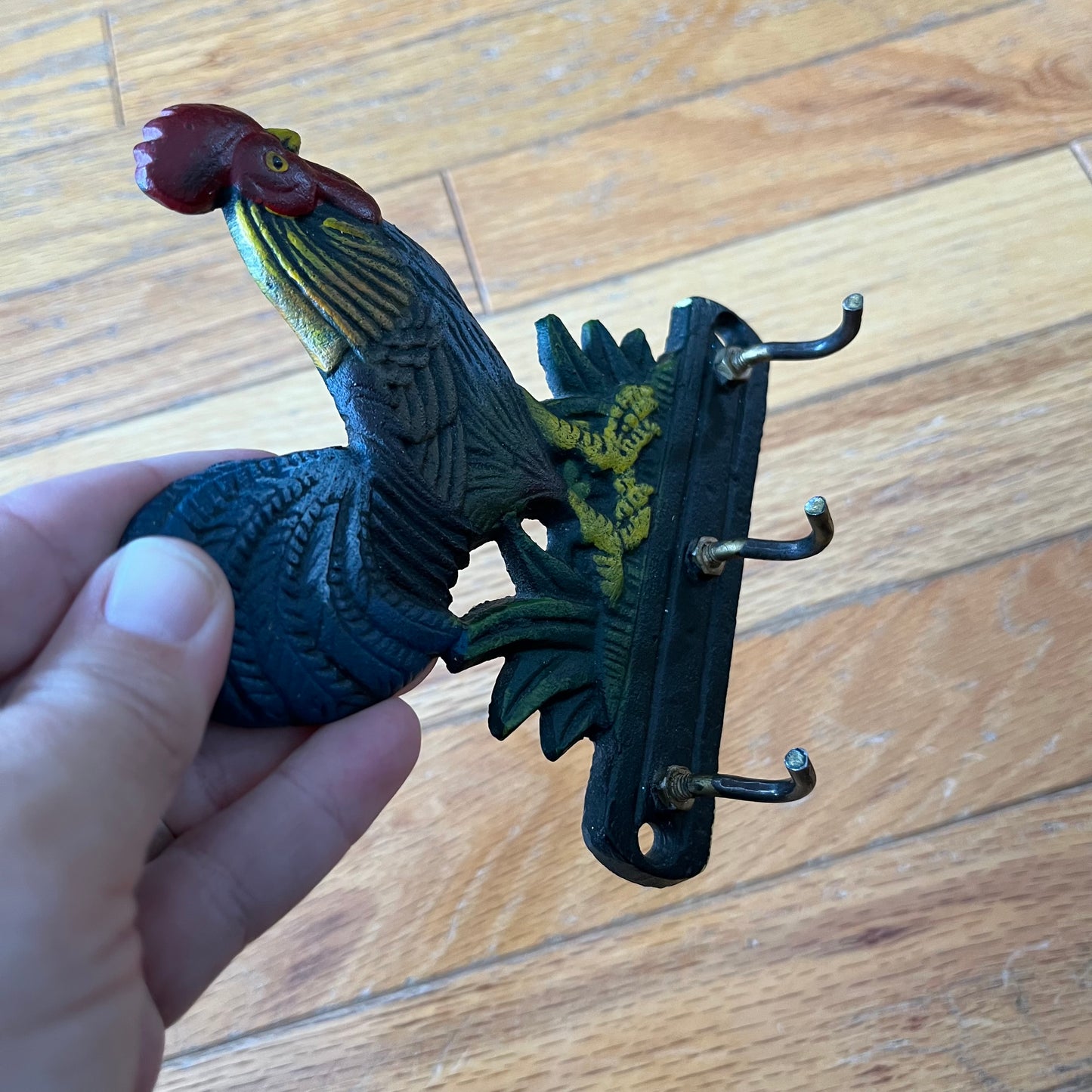 Vintage Cast Iron Rooster Key Hook