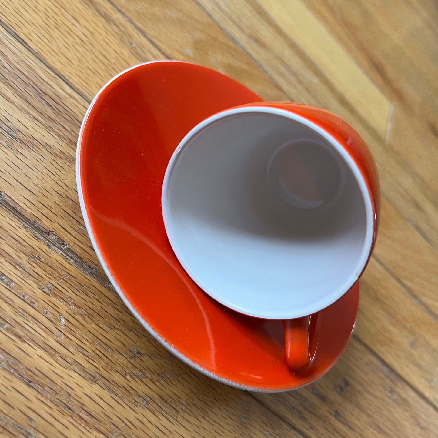 Vintage Orange Western Germany MCM Teacup and Saucer