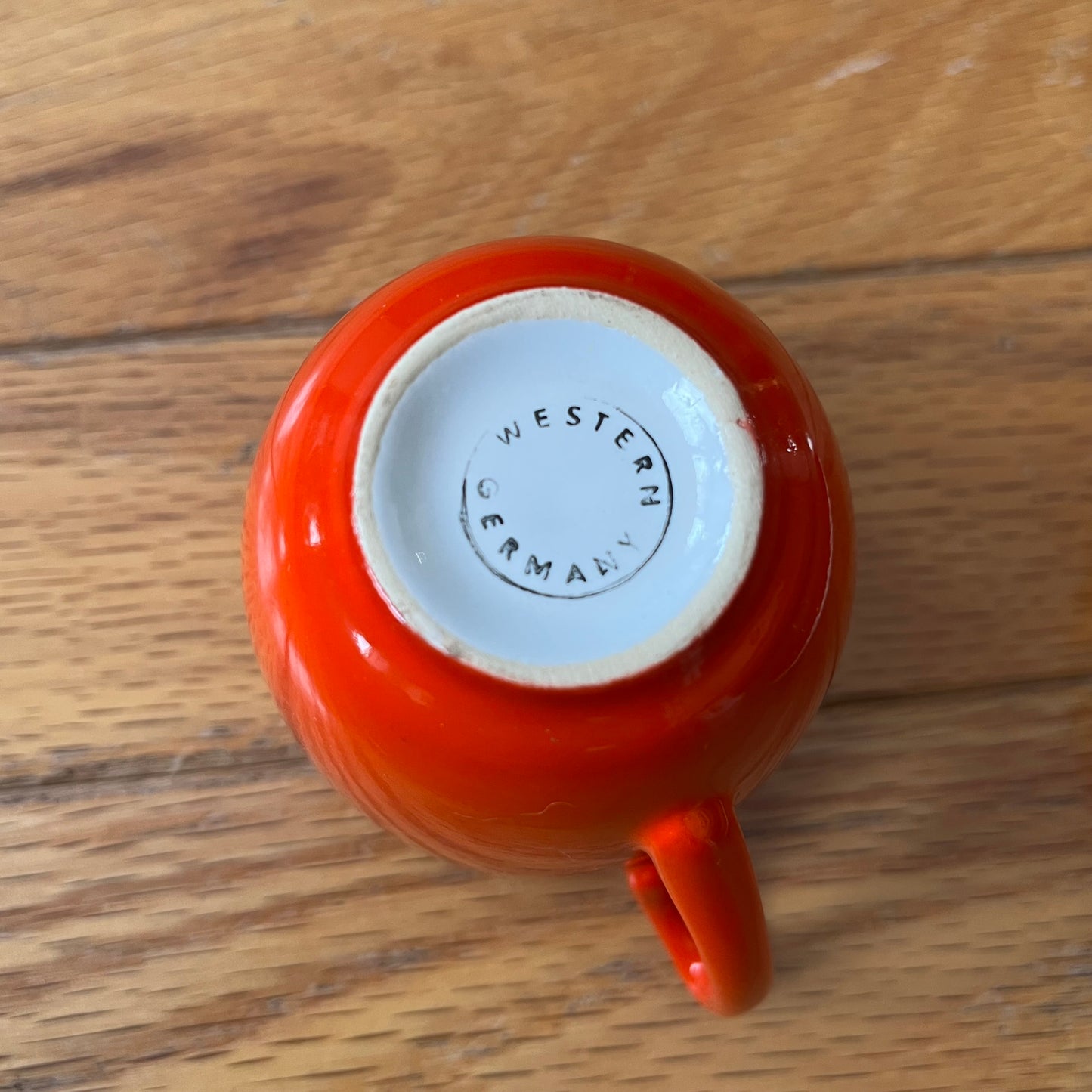 Vintage Orange Western Germany MCM Teacup and Saucer