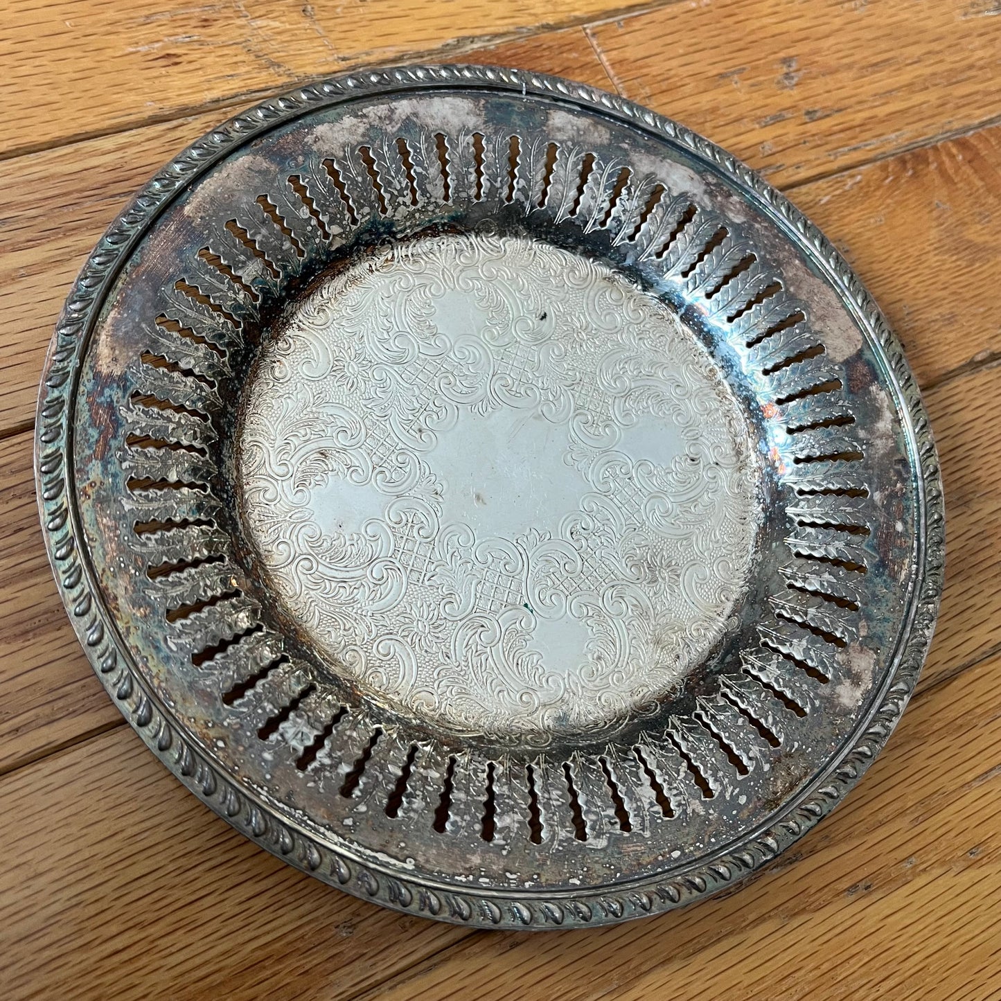 Victorian Plate E.P. Copper Silver Plated Dish 1515