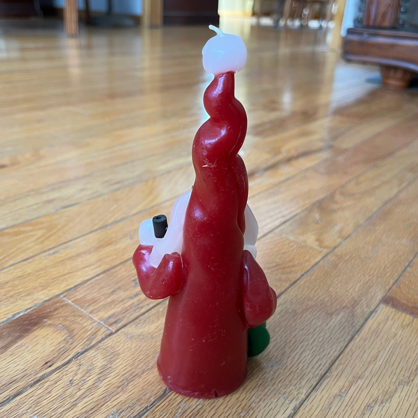 Vintage Northern Lights Santa Candle with Pipe and Glasses