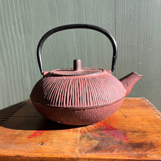 Vintage Cast Iron Textured Teapot