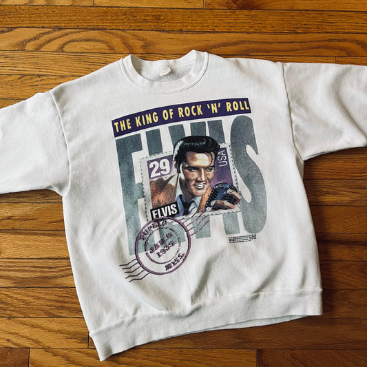 Vintage 90s Elvis King of Rock 'N Roll Graphic Sweatshirt