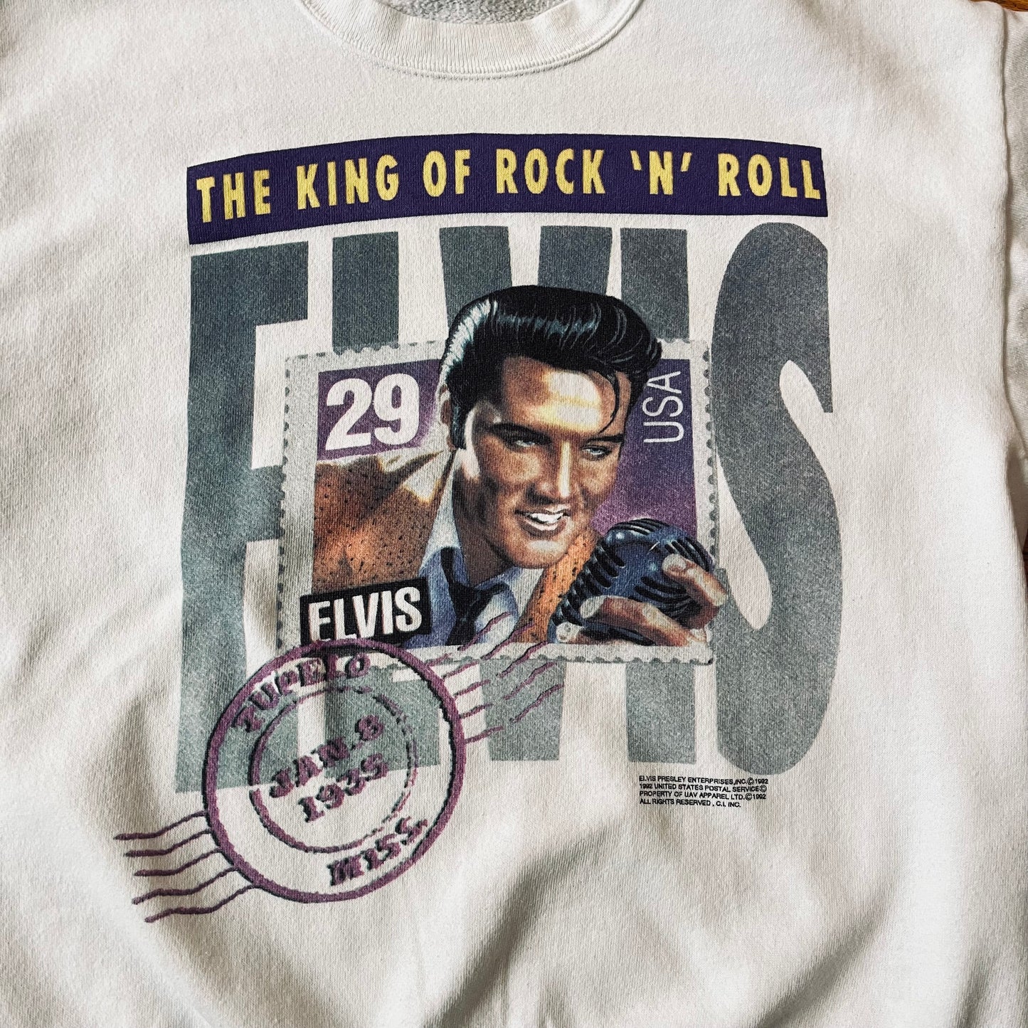 Vintage 90s Elvis King of Rock 'N Roll Graphic Sweatshirt