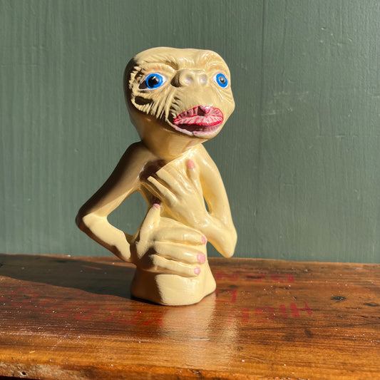 Vintage Hand Painted Ceramic E.T. Figurine / Sculpture