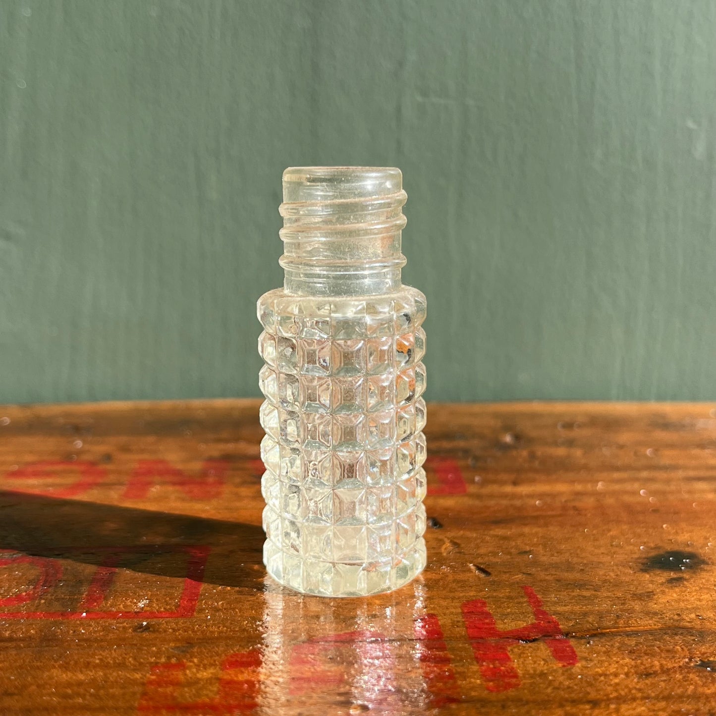 Vintage Mini Faceted Glass Perfume Bottle