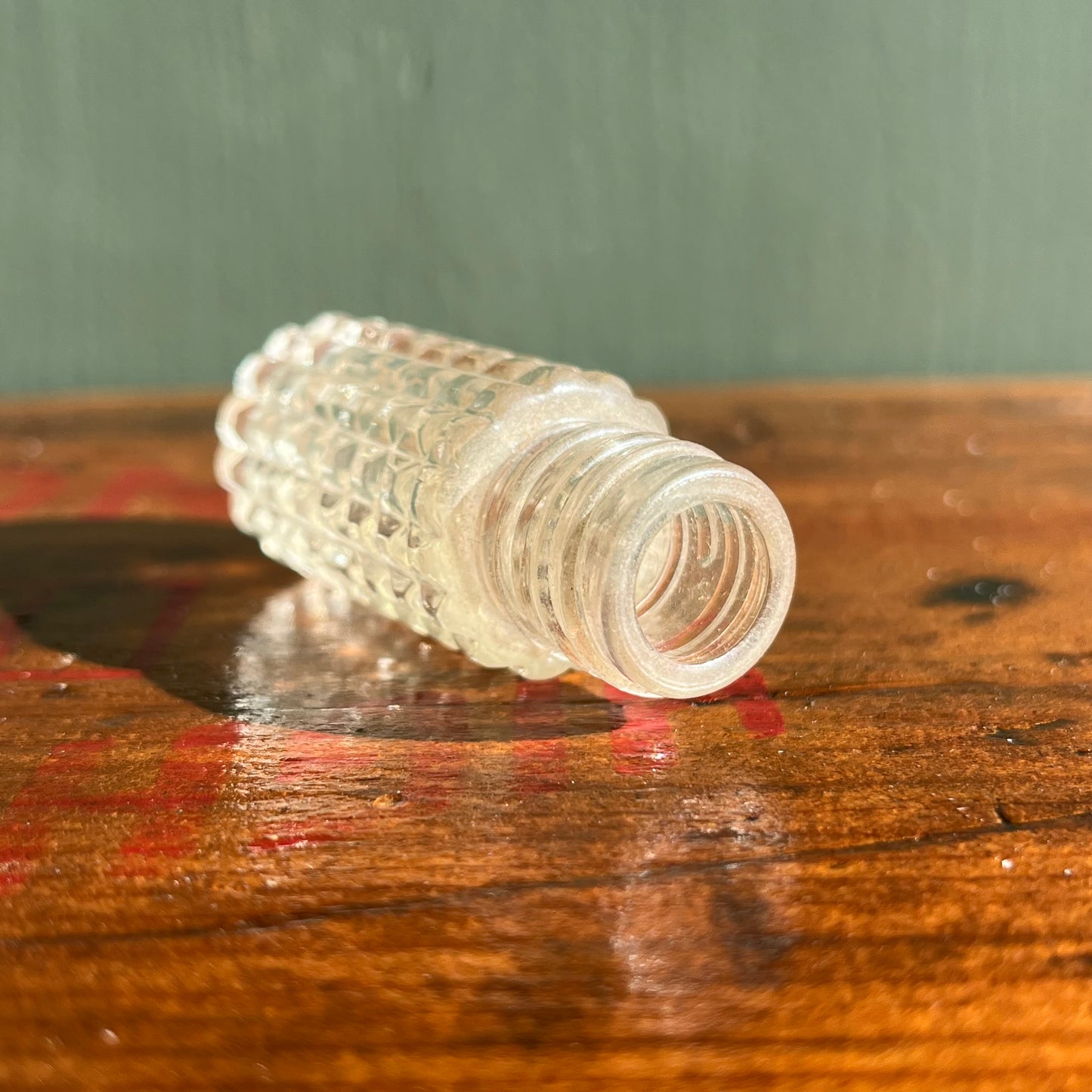 Vintage Mini Faceted Glass Perfume Bottle