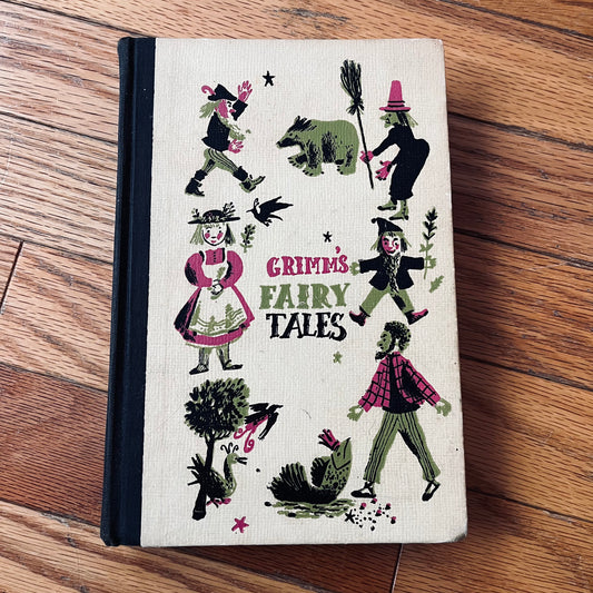 Vintage 50s Grimm's Fairy Tales Hardcover Book Junior Deluxe Editions