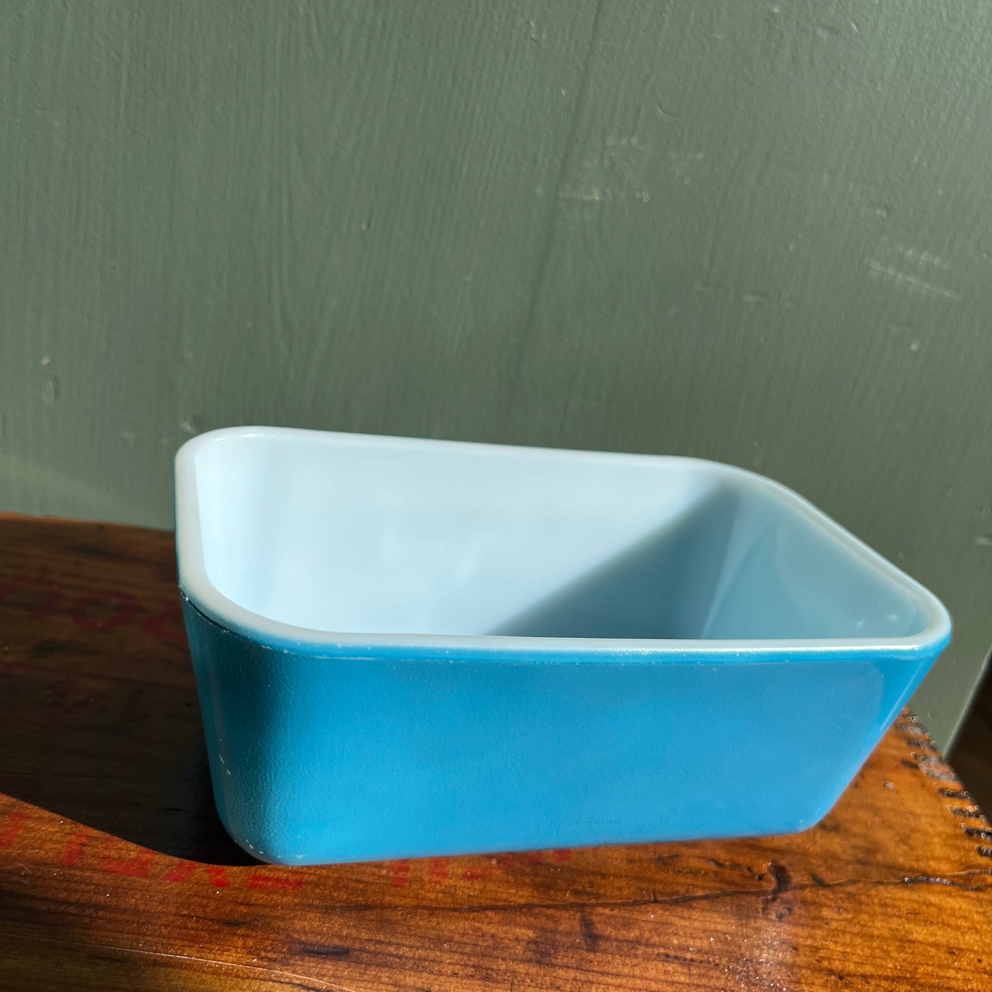 Vintage Blue Milk Glass Pyrex Fridgie