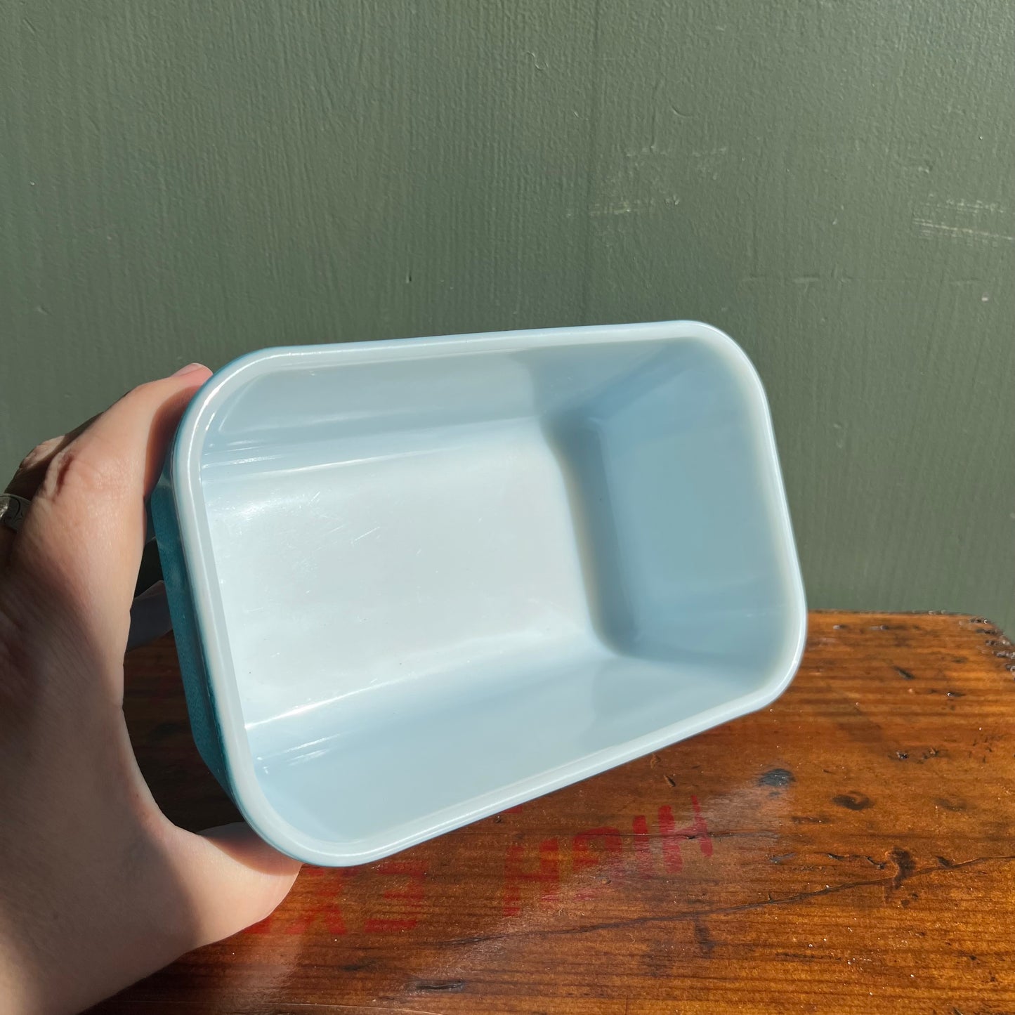 Vintage Blue Milk Glass Pyrex Fridgie