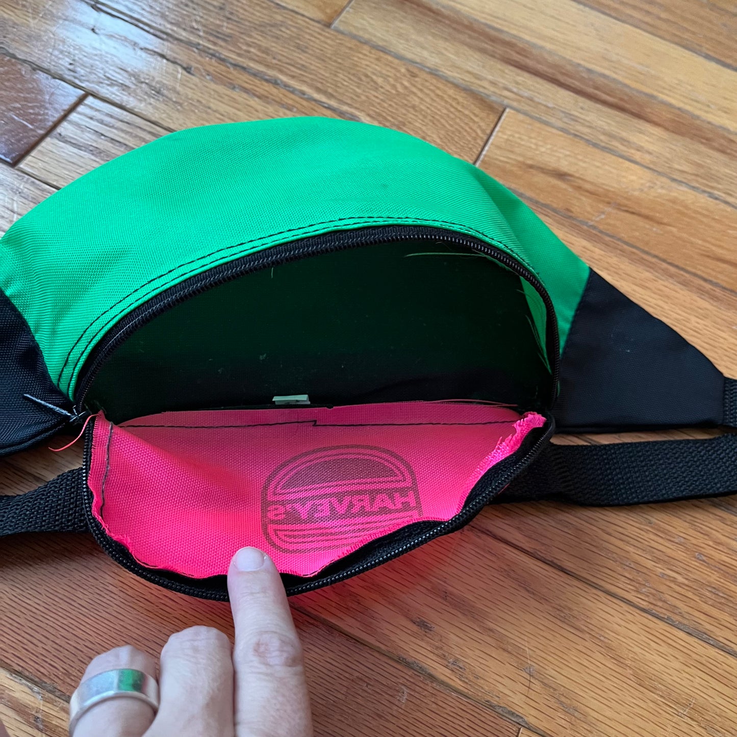 Vintage 80s Neon Harveys Fanny Pack / Belt Bag