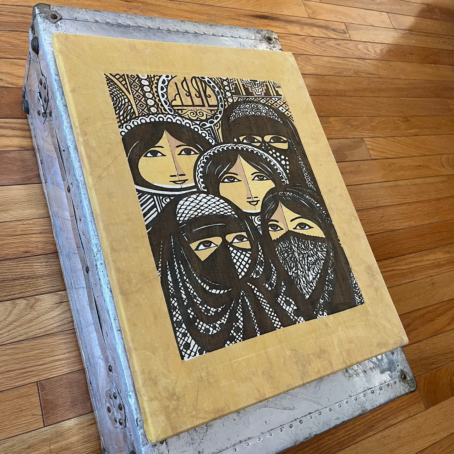 Vintage Batik Covered Women Artwork