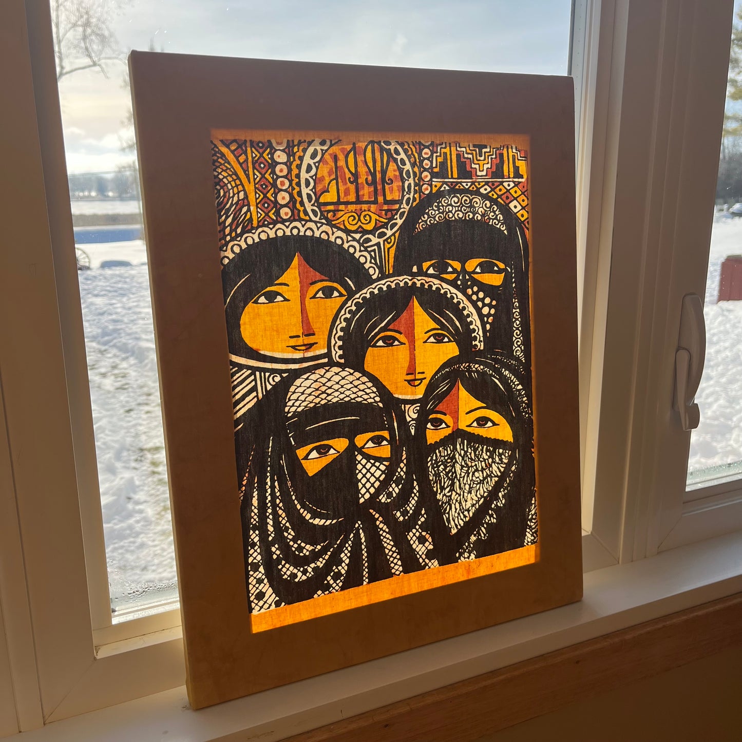 Vintage Batik Covered Women Artwork