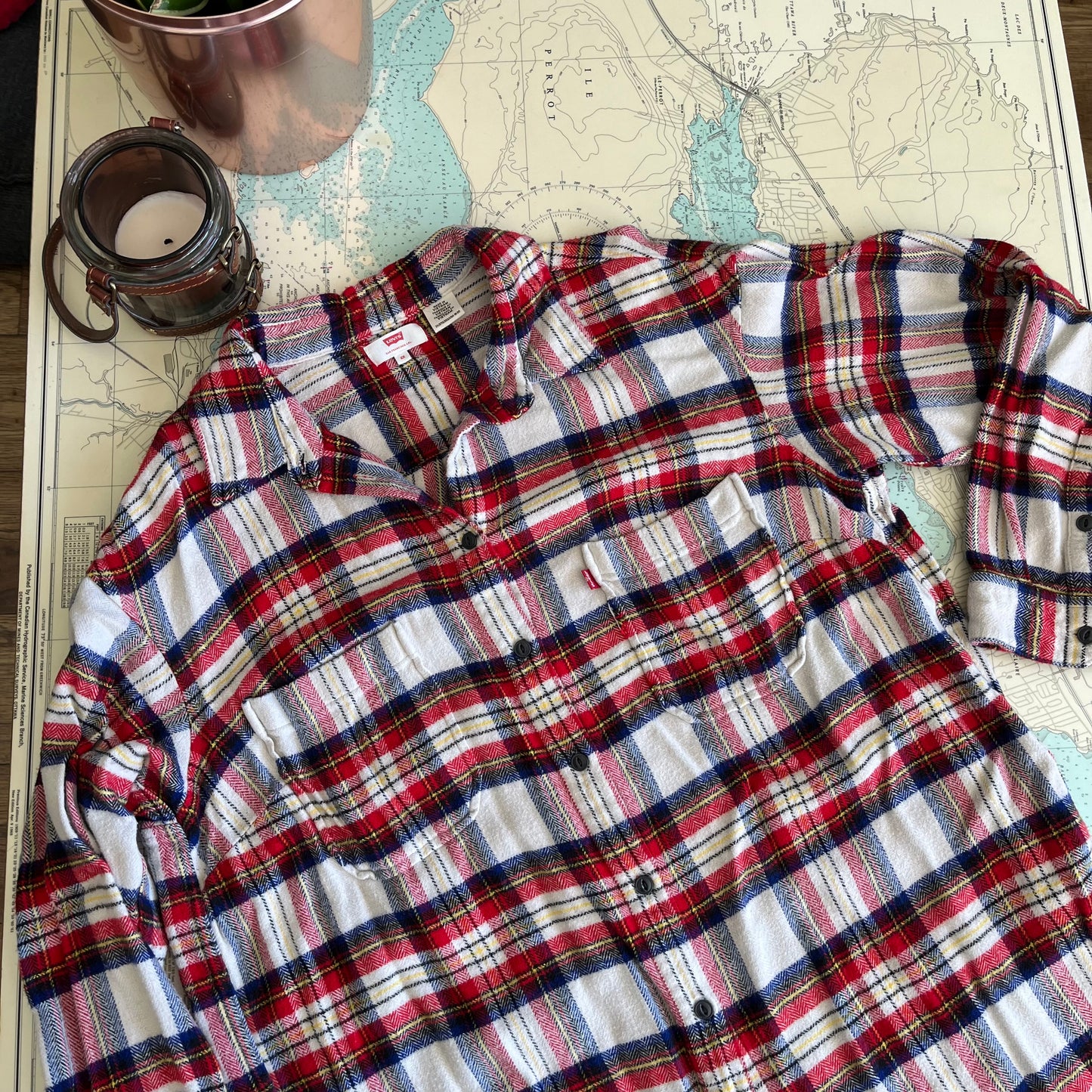 Levi's Fleece Plaid Button Up Shirt