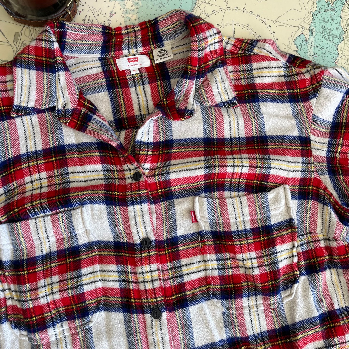 Levi's Fleece Plaid Button Up Shirt