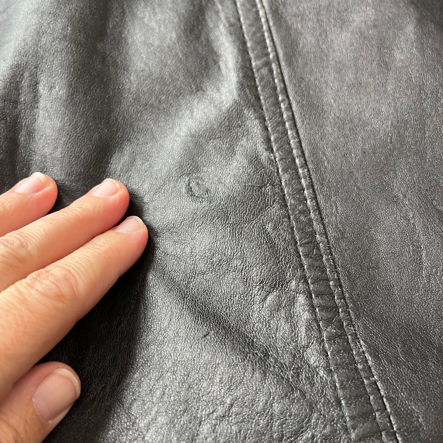 Vintage 80s Black Leather Bomber Jacket