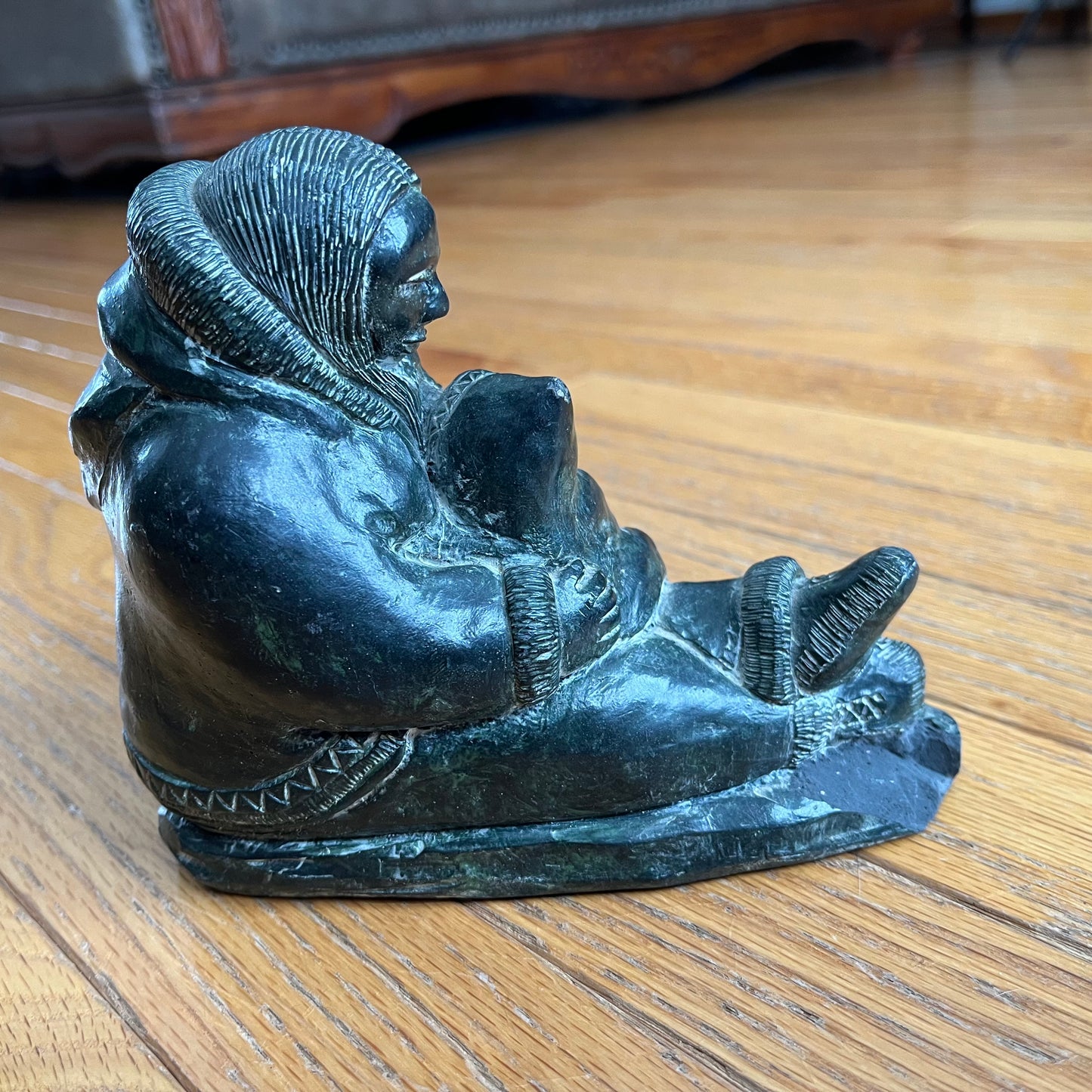 Vintage Mother & Child Carving by The Wolf Sculptures Canada