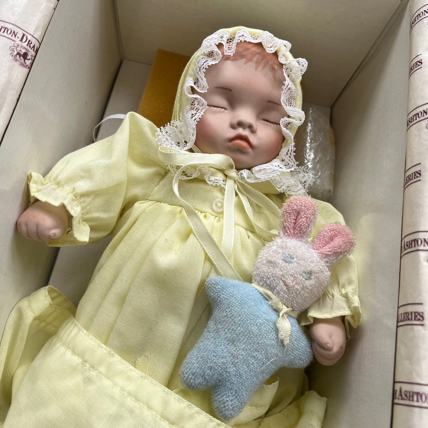 Vintage 90s Ashton Drake Sleeping Porcelain Baby Doll