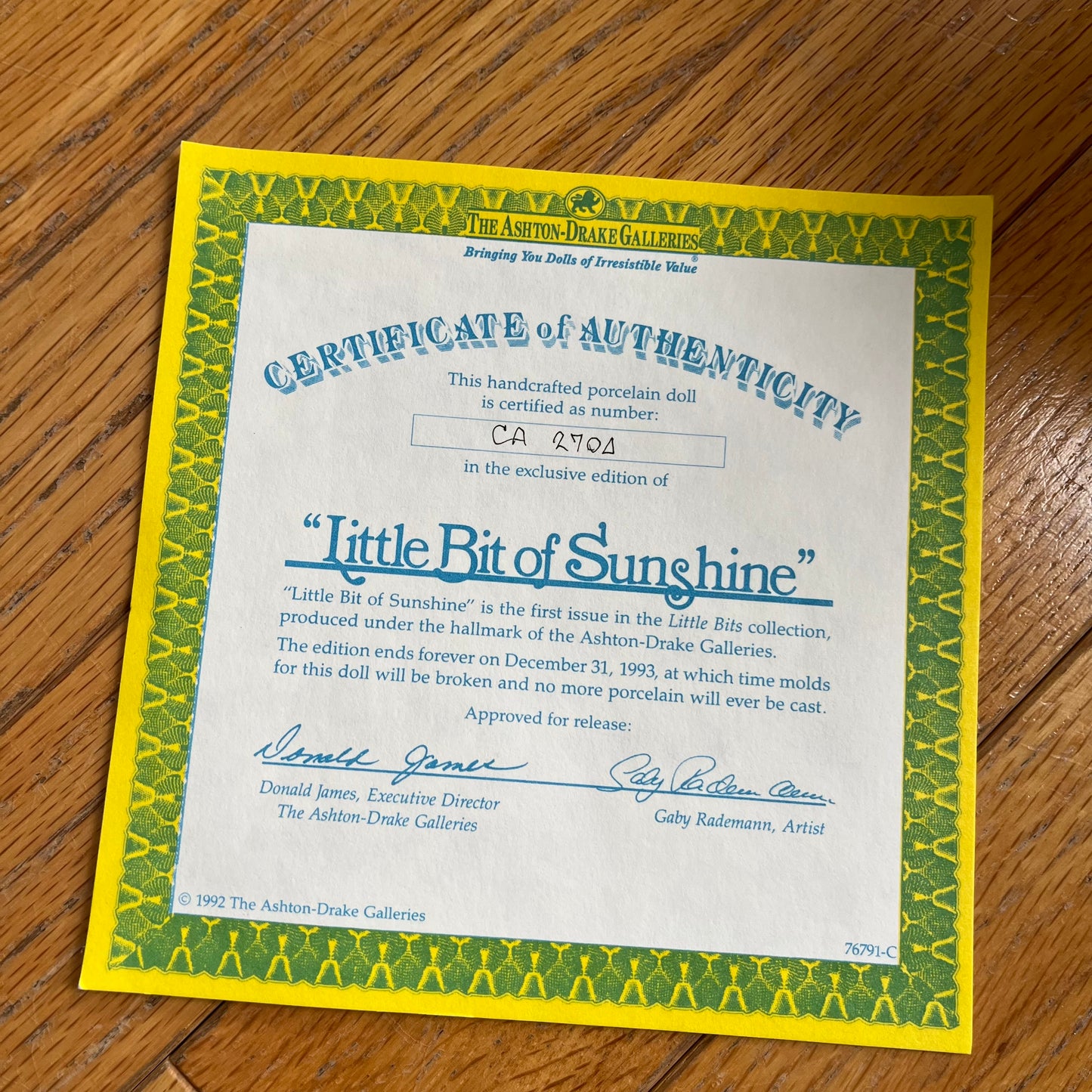 Vintage 90s Ashton Drake Sleeping Porcelain Baby Doll