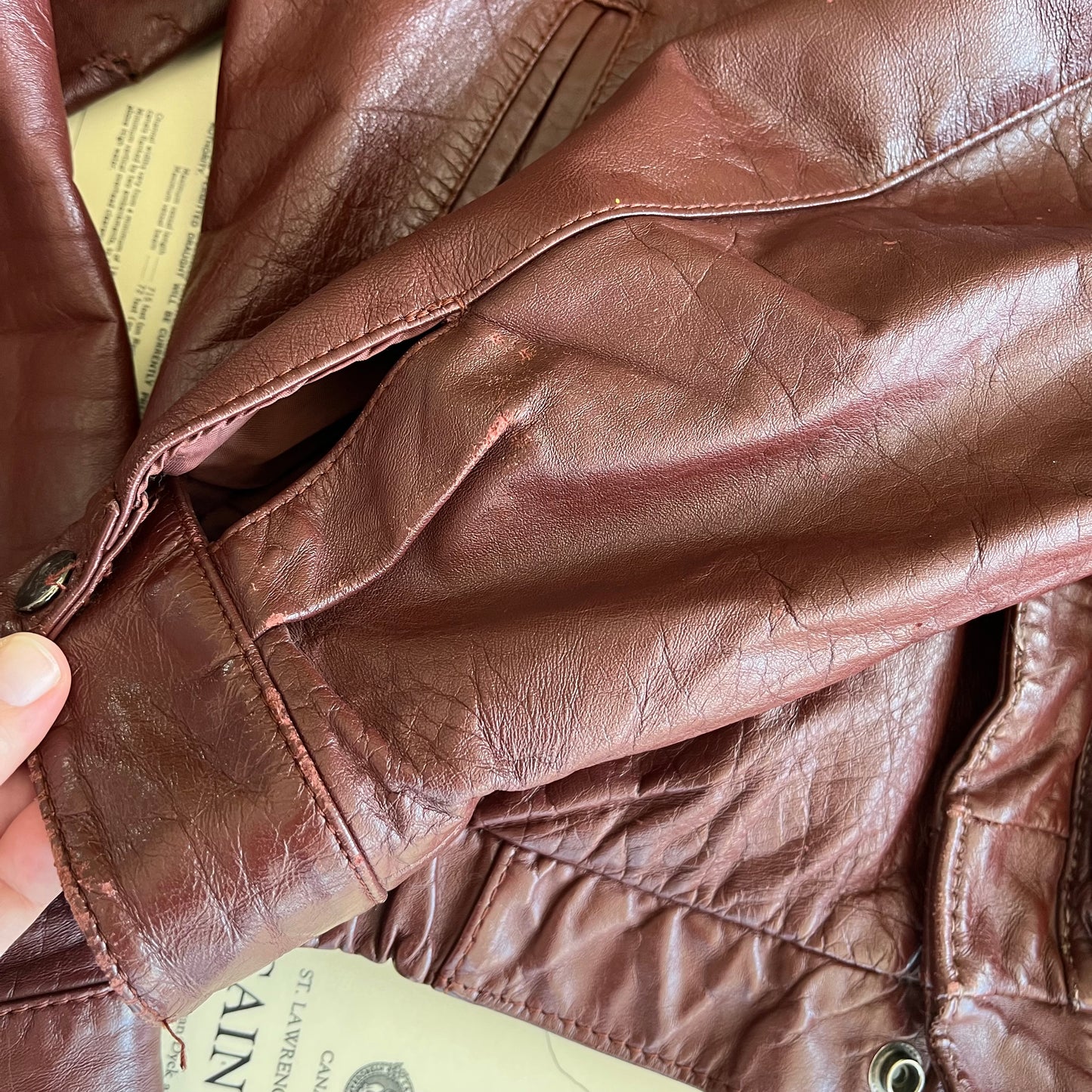 Vintage Burgundy Leather Motorcycle Jacket